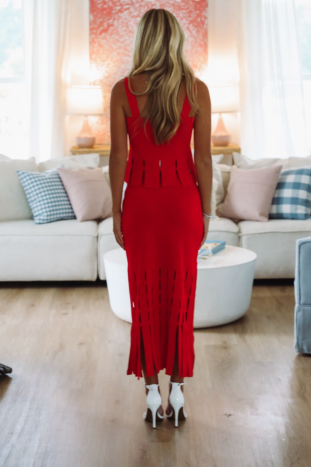 Hazel & Olive A3551 Tangerine Glow Crop Top - Red