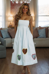 Hazel & Olive A4077 Cupid's Cutout Midi Dress - Baby Blue