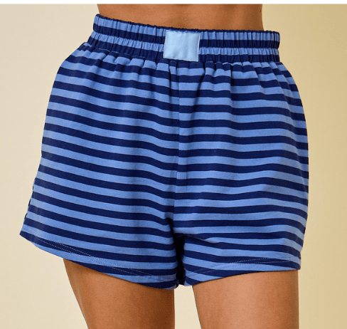 Hazel & Olive A4115 Blueberry Scones Lounge Shorts - Blue and Navy