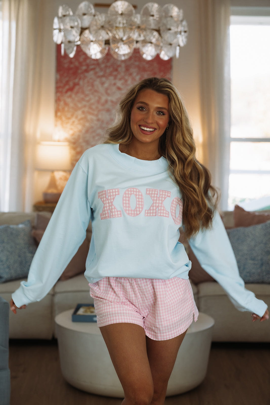 Cute Kisses Mockneck Sweatshirt - Blue – Hazel & Olive