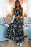 Hazel & Olive A4219 Iconic Spots Maxi Skirt - Black and White
