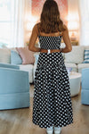 Hazel & Olive A4219 Iconic Spots Maxi Skirt - Black and White