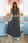 Hazel & Olive A4219 Iconic Spots Maxi Skirt - Black and White