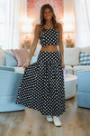 Hazel & Olive A4219 Iconic Spots Maxi Skirt - Black and White