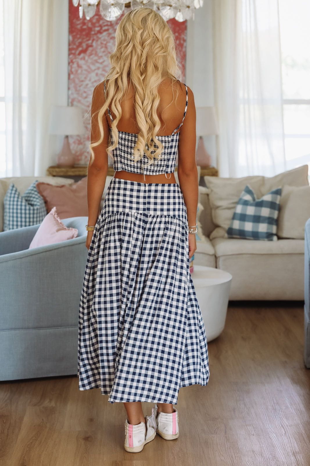 Hazel & Olive A4221 Trophy Time Crop Top - Navy and White