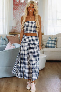 Hazel & Olive A4221 Trophy Time Crop Top - Navy and White