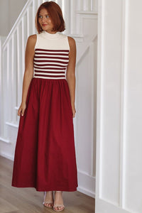 Admiring Classic Midi Dress - Burgundy-HAZEL & OLIVE-Small-