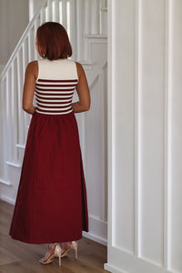 Admiring Classic Midi Dress - Burgundy-HAZEL & OLIVE-Small-