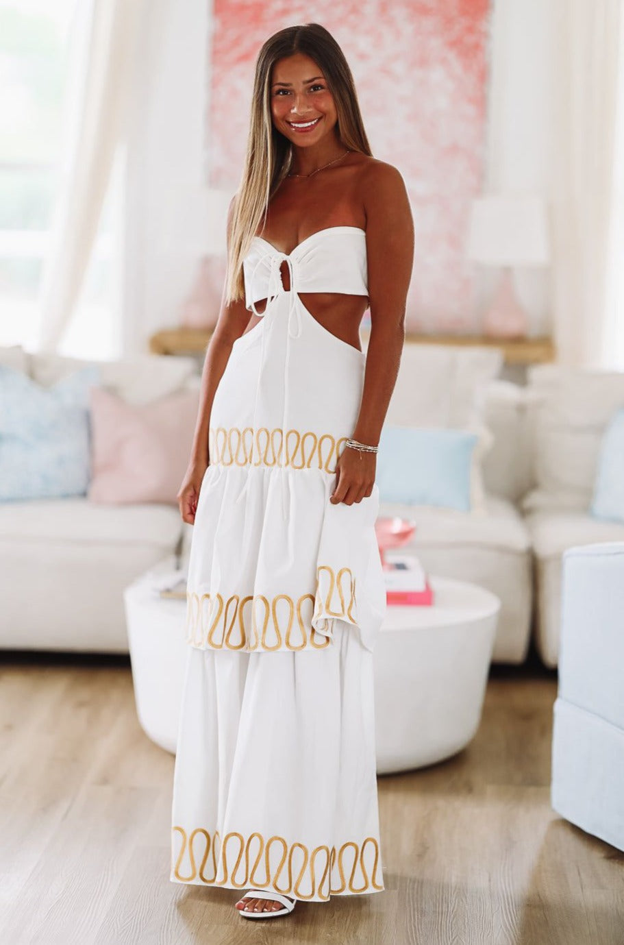 Alexandria Maxi Dress - White - Small