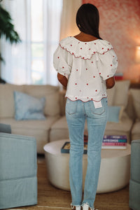 All Hearts About It Crop Top - White and Red-HAZEL & OLIVE-Small-