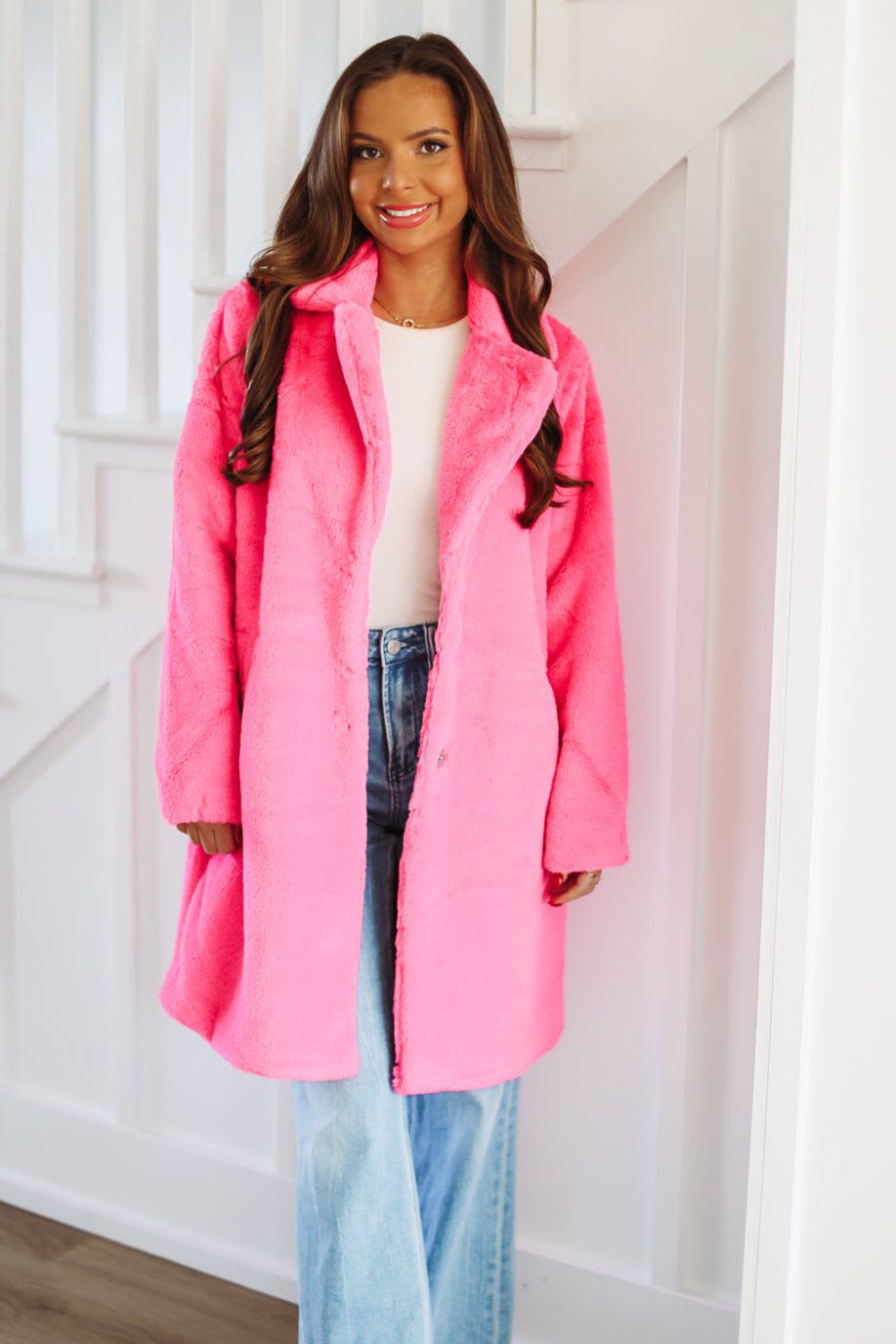 Always A Pink Girl Coat - Hot Pink-HAZEL & OLIVE-XSmall-