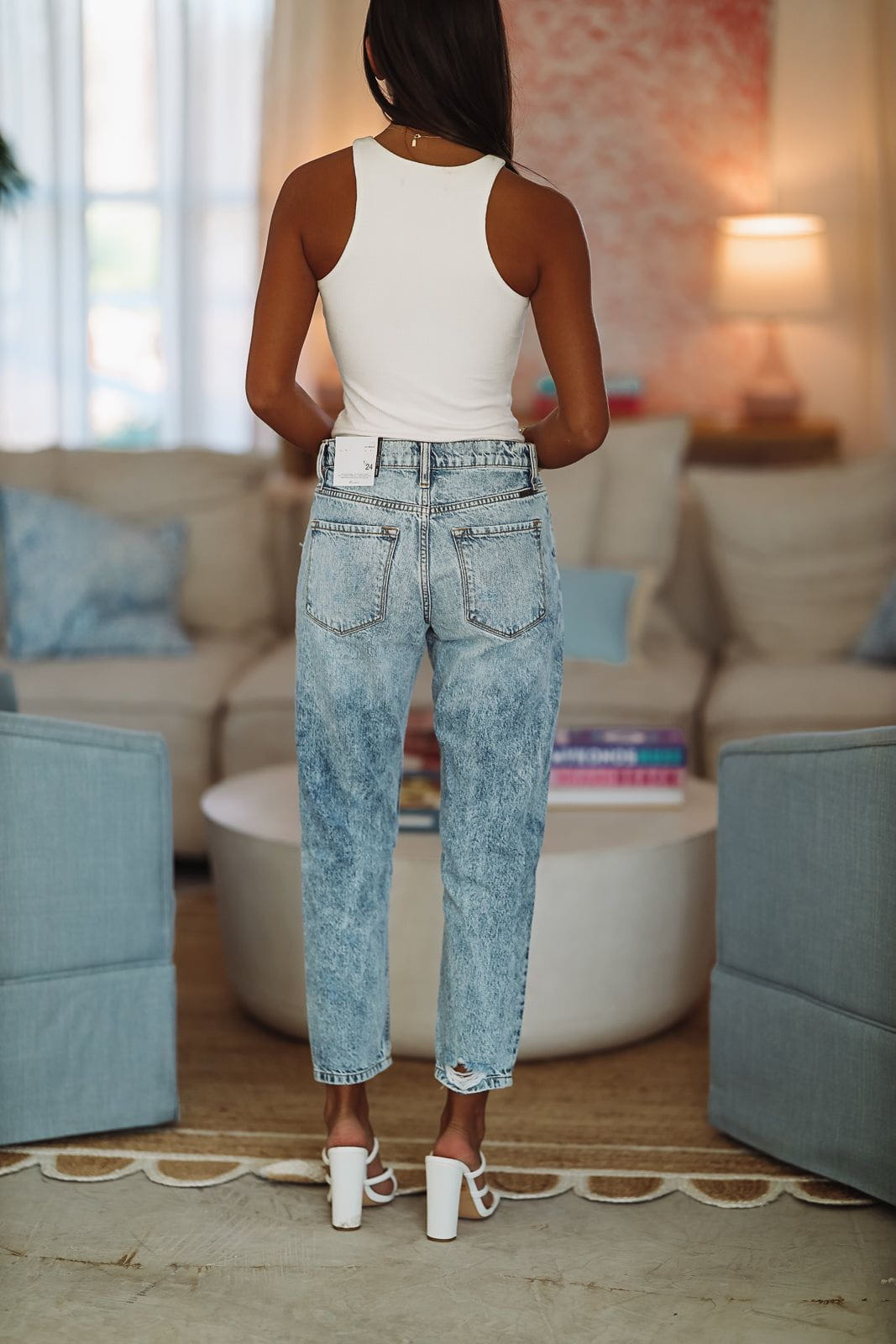 Amelia High Rise Straight Mom Jeans - Medium Wash-HAZEL & OLIVE KC8603M-0/23-