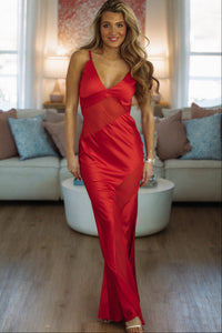 Hazel & Olive Amour Evening Maxi Dress - Red