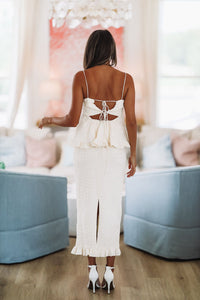 Another Love Crop Top and Midi Skirt Set - Cream-HAZEL & OLIVE-Small-