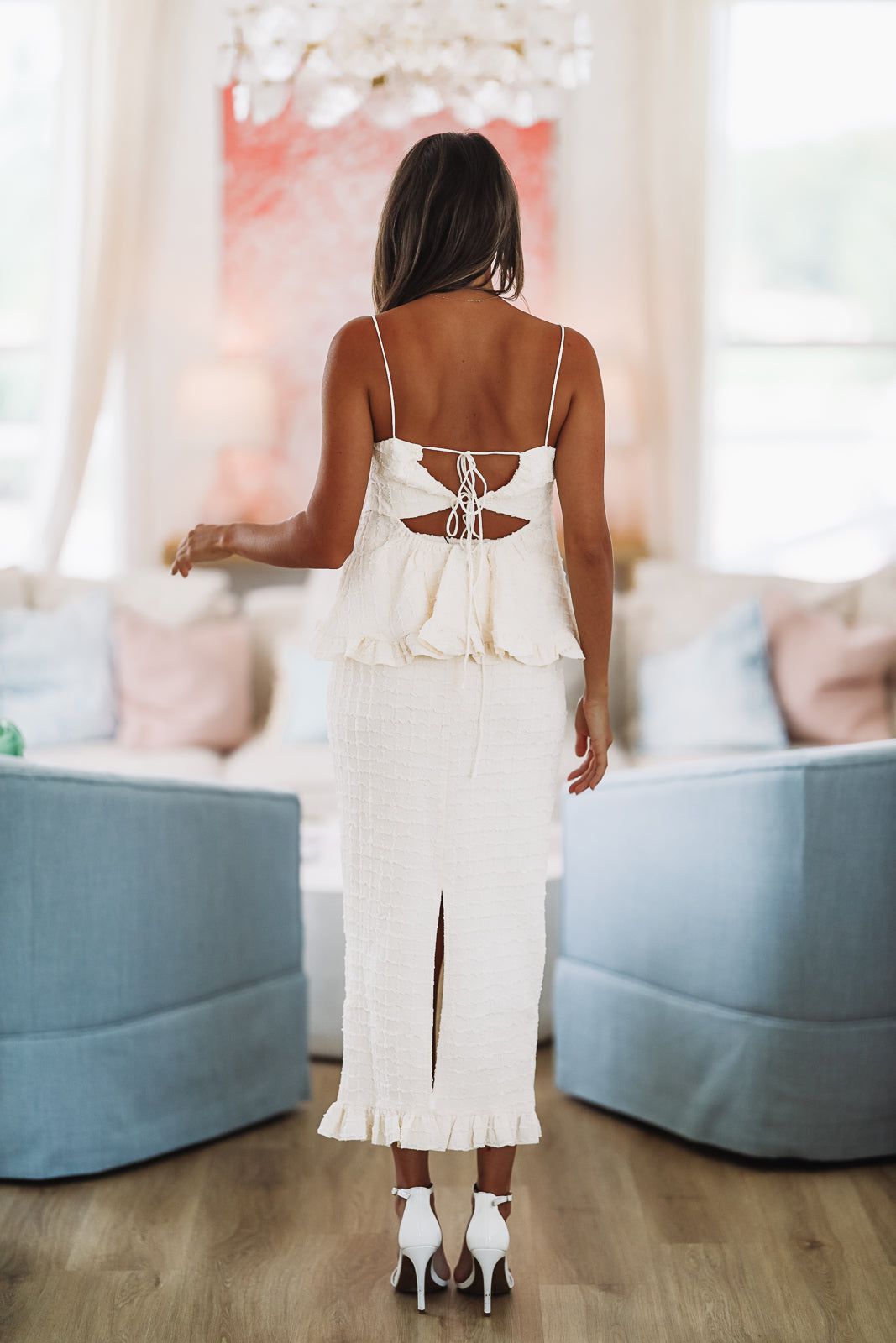 Another Love Crop Top and Midi Skirt Set - Cream-HAZEL & OLIVE-Small-