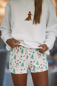 Hazel & Olive ARP4243 Cozy Carols Shorts - Cream