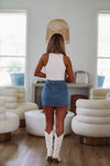 HAZEL & OLIVE Arrivederci Italy Denim Jean Skirt - Medium Wash