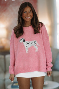 Hazel & Olive ARW0280/11 Pawsitively Cozy Sweater - Pink