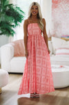 Aztec Princess Maxi Dress - Pink-HAZEL & OLIVE-Small-