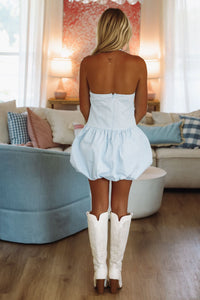 Hazel & Olive BD05809 Bounce Back Mini Dress - Blue