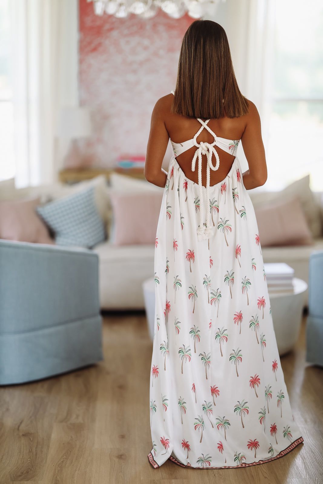 Hawaiian Luau Maxi Dress - White, Pink and Green Hazel & Olive Hawaiian Luau Maxi Dress - White, Pink and Green Hazel & Olive