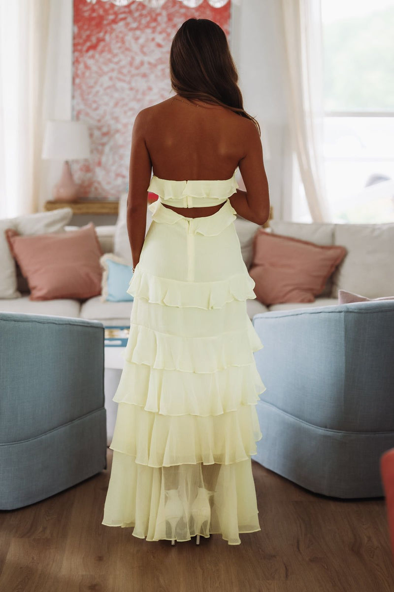 First Class Maxi Dress - Yellow-HAZEL & OLIVE BD12806K-Small-