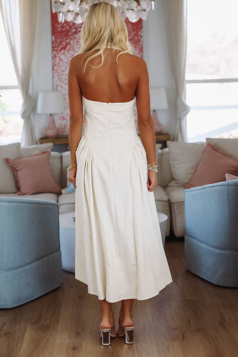 Be Darling Maxi Dress by Line and Dot - Ecru-HAZEL & OLIVE LD5819M-XSmall-