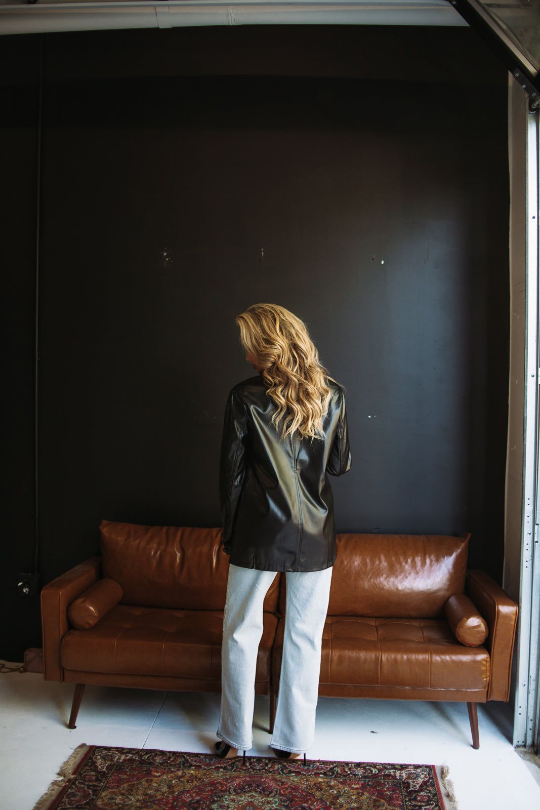 Believe Me Vegan Leather Blazer - Black-HAZEL & OLIVE-Small-