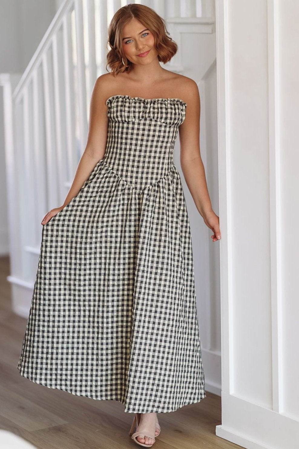 Bennett Maxi Dress - Navy Blue and Taupe – Hazel & Olive
