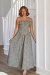Bennett Maxi Dress - Navy Blue and Taupe-HAZEL & OLIVE-Small-