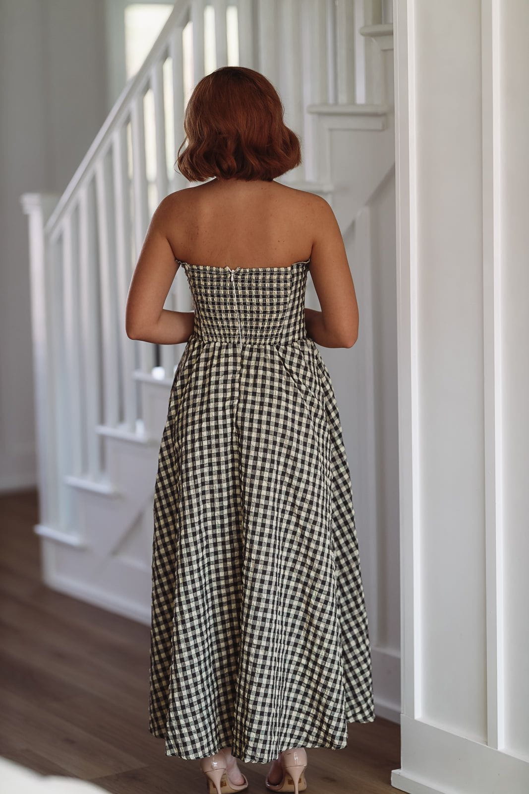 Bennett Maxi Dress - Navy Blue and Taupe-HAZEL & OLIVE-Small-