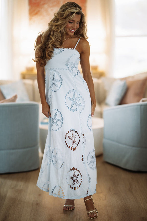 Hazel & Olive BID4136 Happy Days Ahead Maxi Dress - Baby Blue