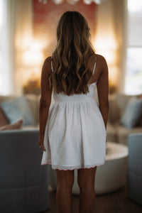 Hazel & Olive BID4153 Little Things Mini Dress - White and Pink