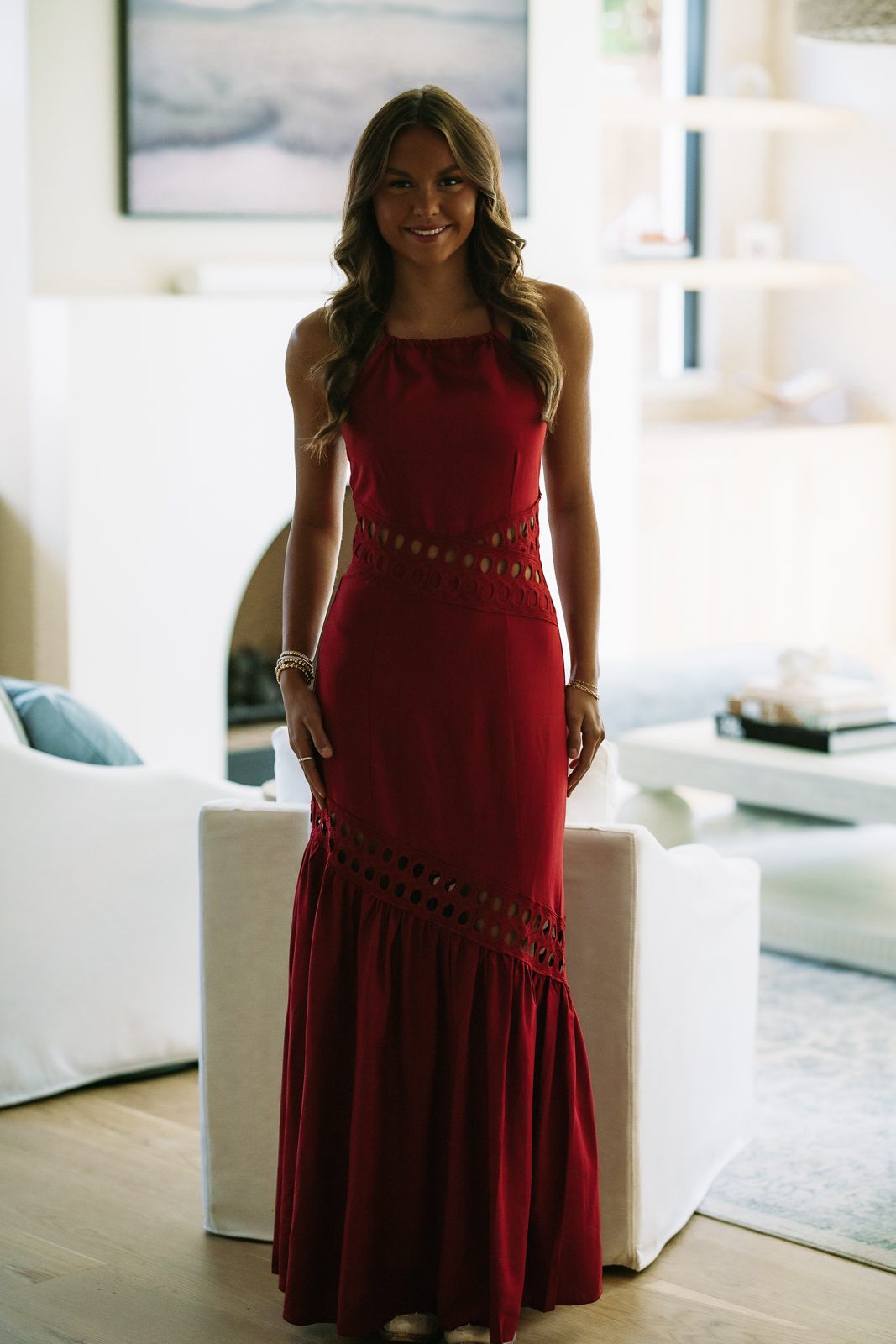 Hazel & Olive BID4518 Desert Moon Maxi Dress - Burgundy