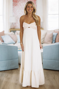Hazel & Olive BID4522 Soft Glow Maxi Dress - Taupe