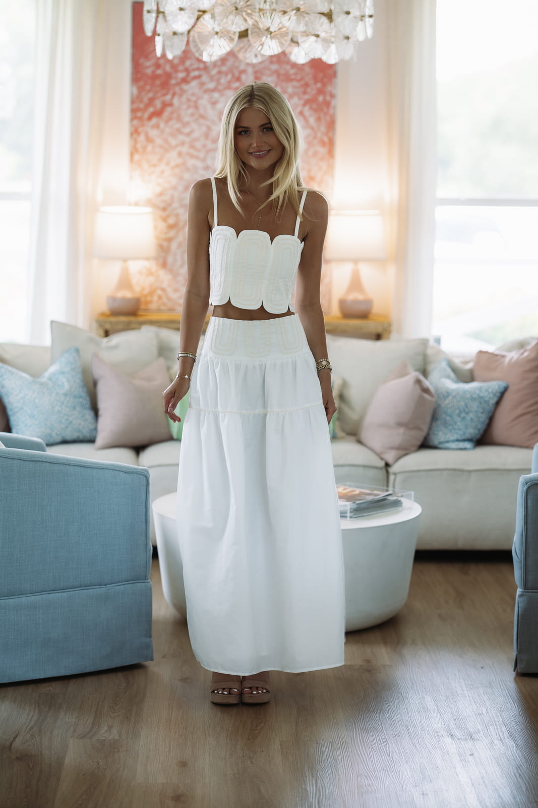 Marina Muse Crop Top and Maxi Skirt Set - White – Hazel & Olive