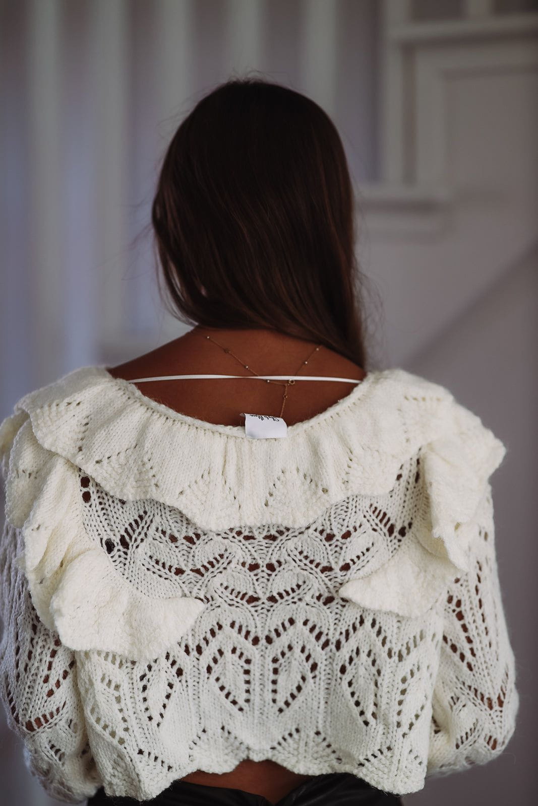 Bistro Brunch Crop Sweater Cardigan- Ivory-HAZEL & OLIVE-Small-