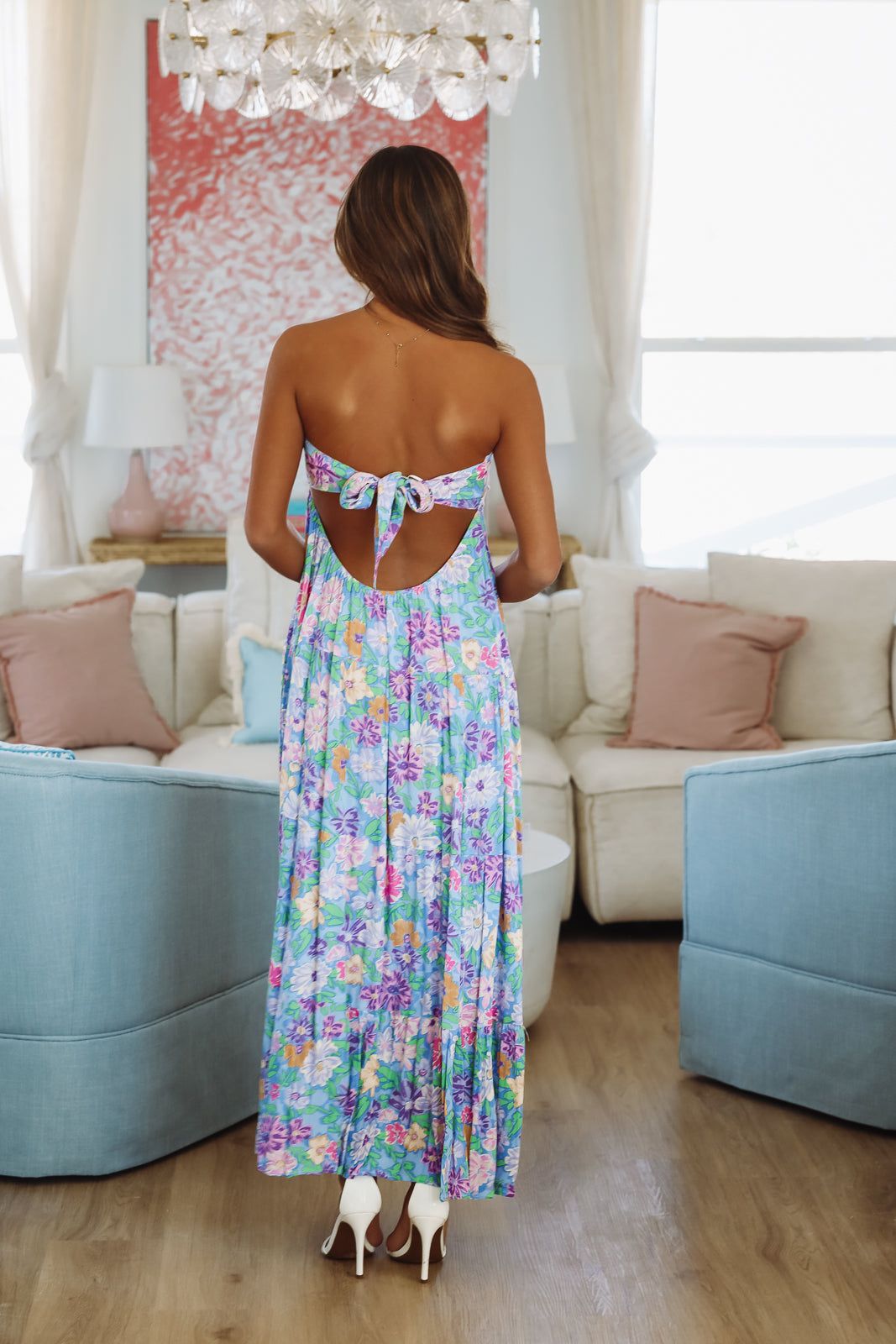 Bloom and Bliss Maxi Dress - Blue, Purple and Green - Small Bloom and Bliss Maxi Dress - Blue, Purple and Green - Small