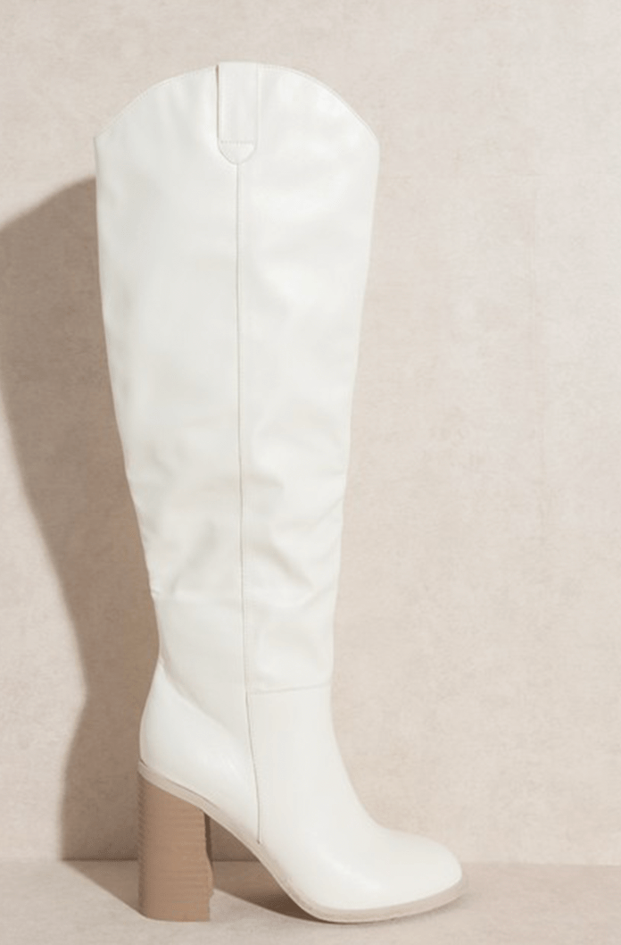 HAZEL & OLIVE Boot Scootin Boots - Cream White