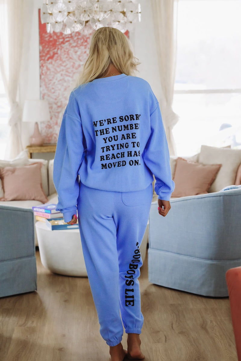 Boys Lie 1-800 Revamped Mac Slim Sweatpants - Blue-HAZEL & OLIVE-XSmall-