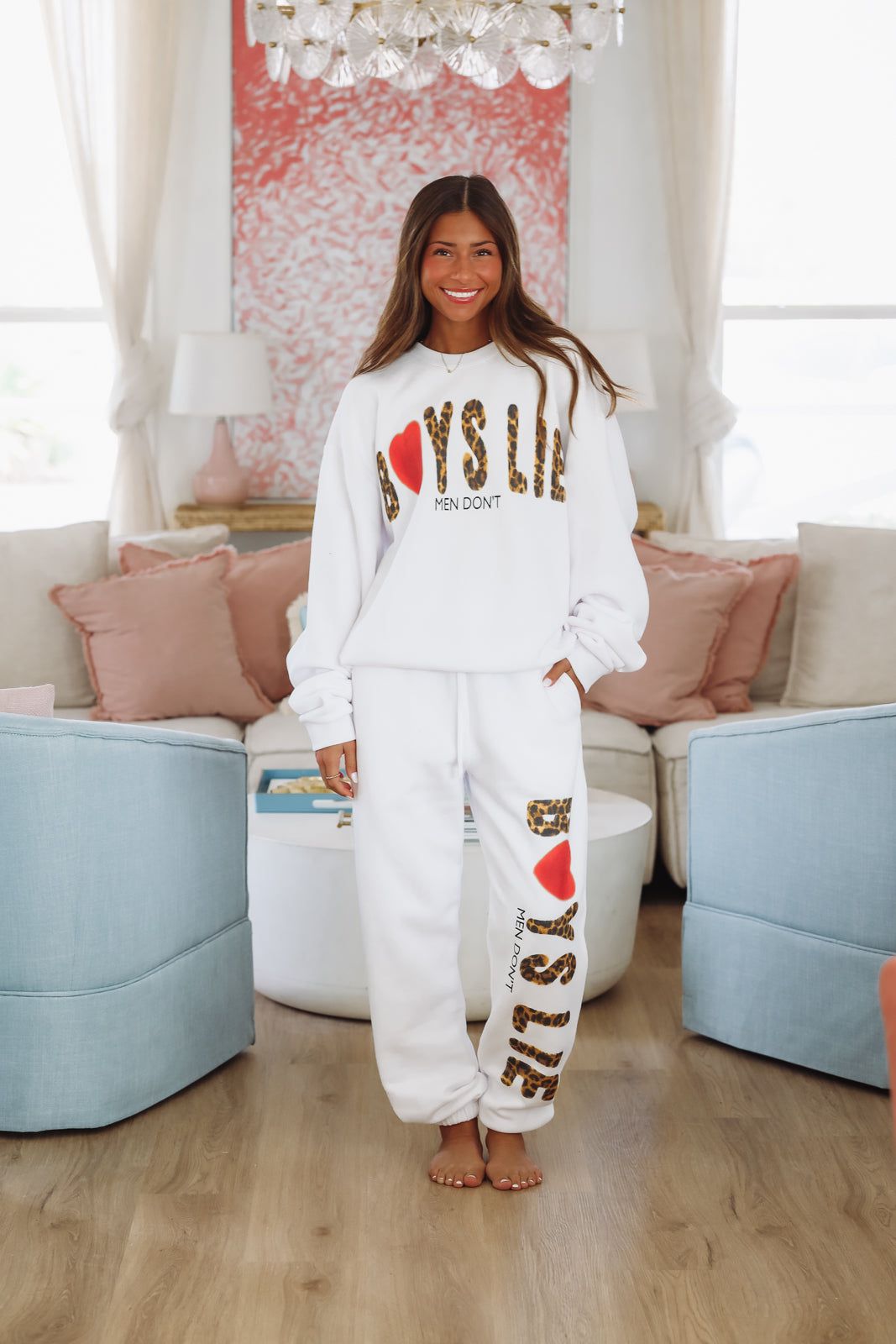 Boys Lie Caitlyn Coded Kara Crewneck - White