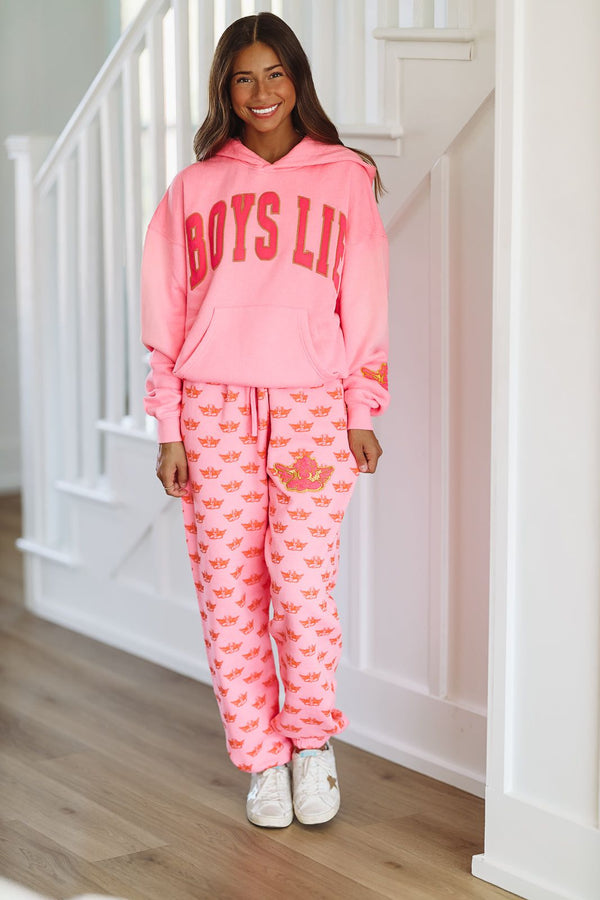 Boys Lie Not Your Puppet Racer Hoodie - Pink-HAZEL & OLIVE-XS/S-