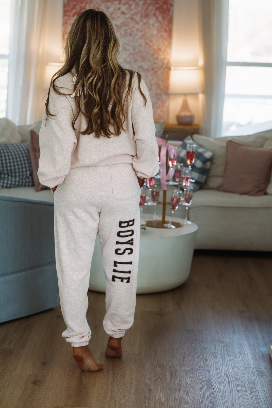 Hazel & Olive Boys Lie Smoke and Mirrors Mac Slim Pant - Pink