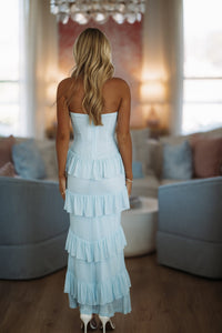 Hazel & Olive BR0236D Dreams in Motion Maxi Dress - Blue