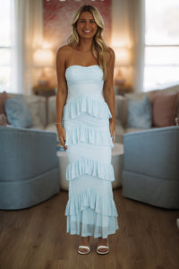 Hazel & Olive BR0236D Dreams in Motion Maxi Dress - Blue