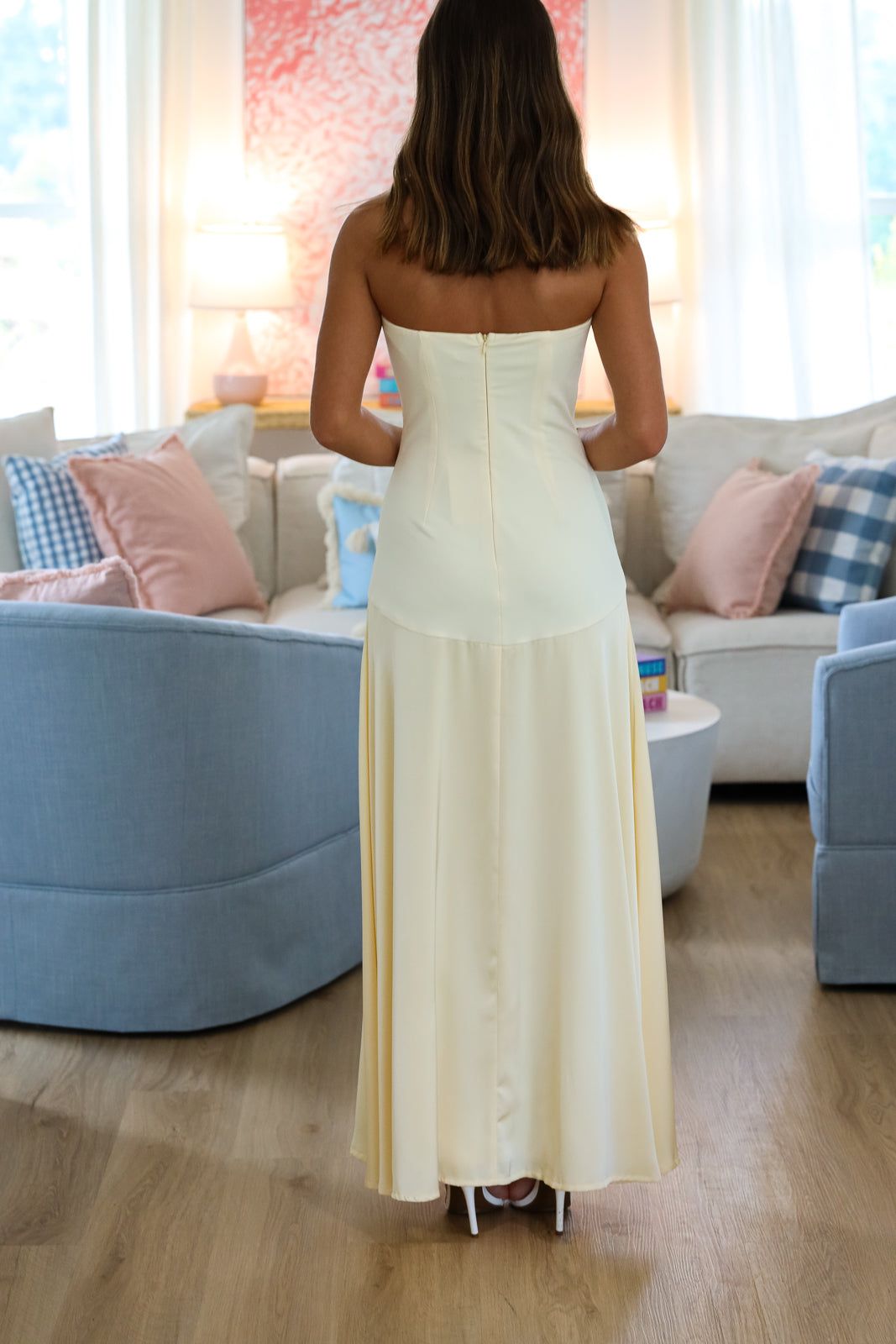 Hazel & Olive BR0394D Eye Opener Maxi Dress - Light Yellow