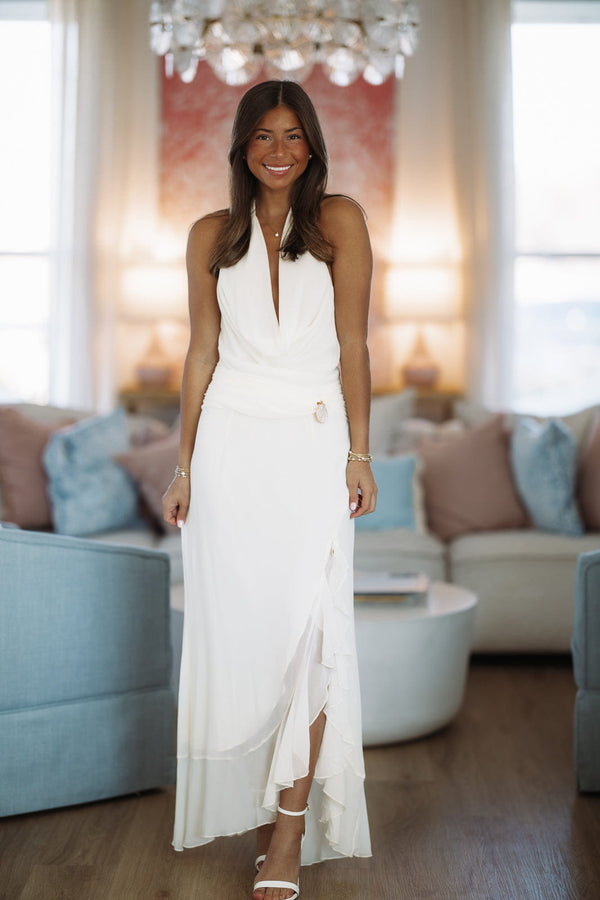 Hazel & Olive BR0447K Back In Love Maxi Dress - Cream