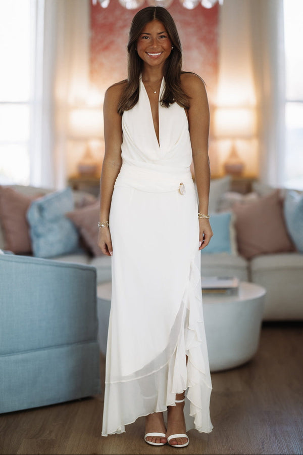 Hazel & Olive BR0447K Back In Love Maxi Dress - Cream