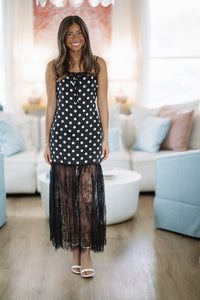 Hazel & Olive BRD4131 Midnight Lace Maxi Dress - Black