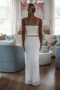 Hazel & Olive BS40270 Sand and Lace Top and Maxi Skirt Set - Ivory